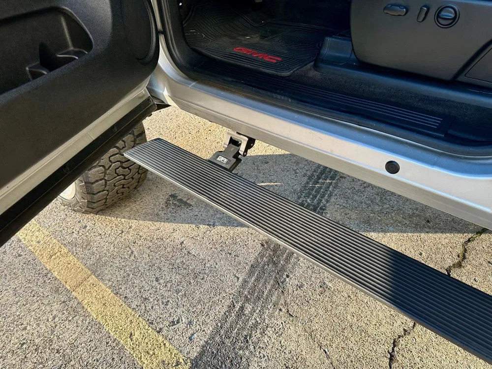 GM-4500 – BODY ARMOR Running Board, Powder Coated Black Aluminum With LED Light System Frame Body Mount Bolts With Wi...